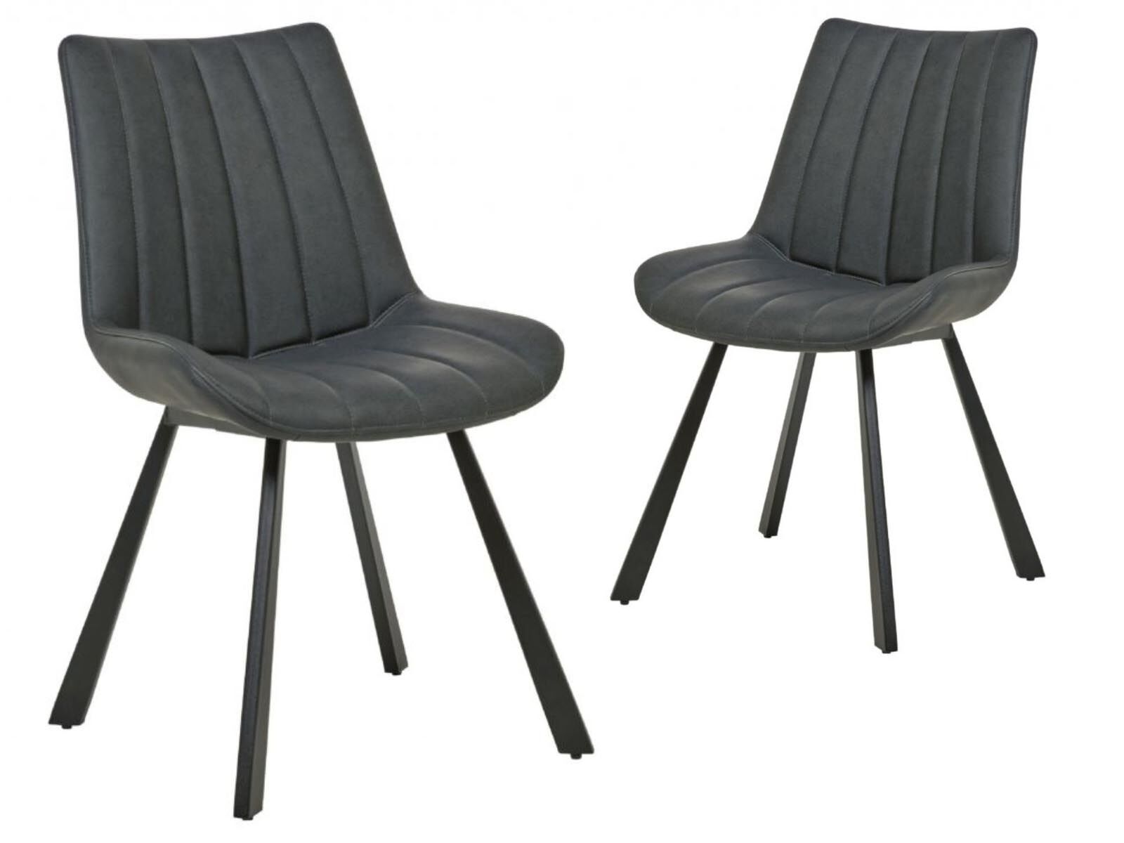 Set van 2 stoelen HERA vintage antraciet/zwart