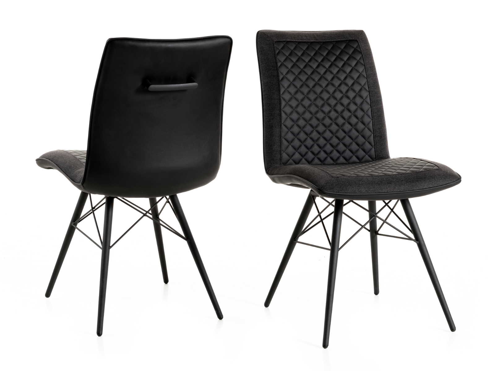 Set van 2 stoelen CARLA zwart/donker grijs
