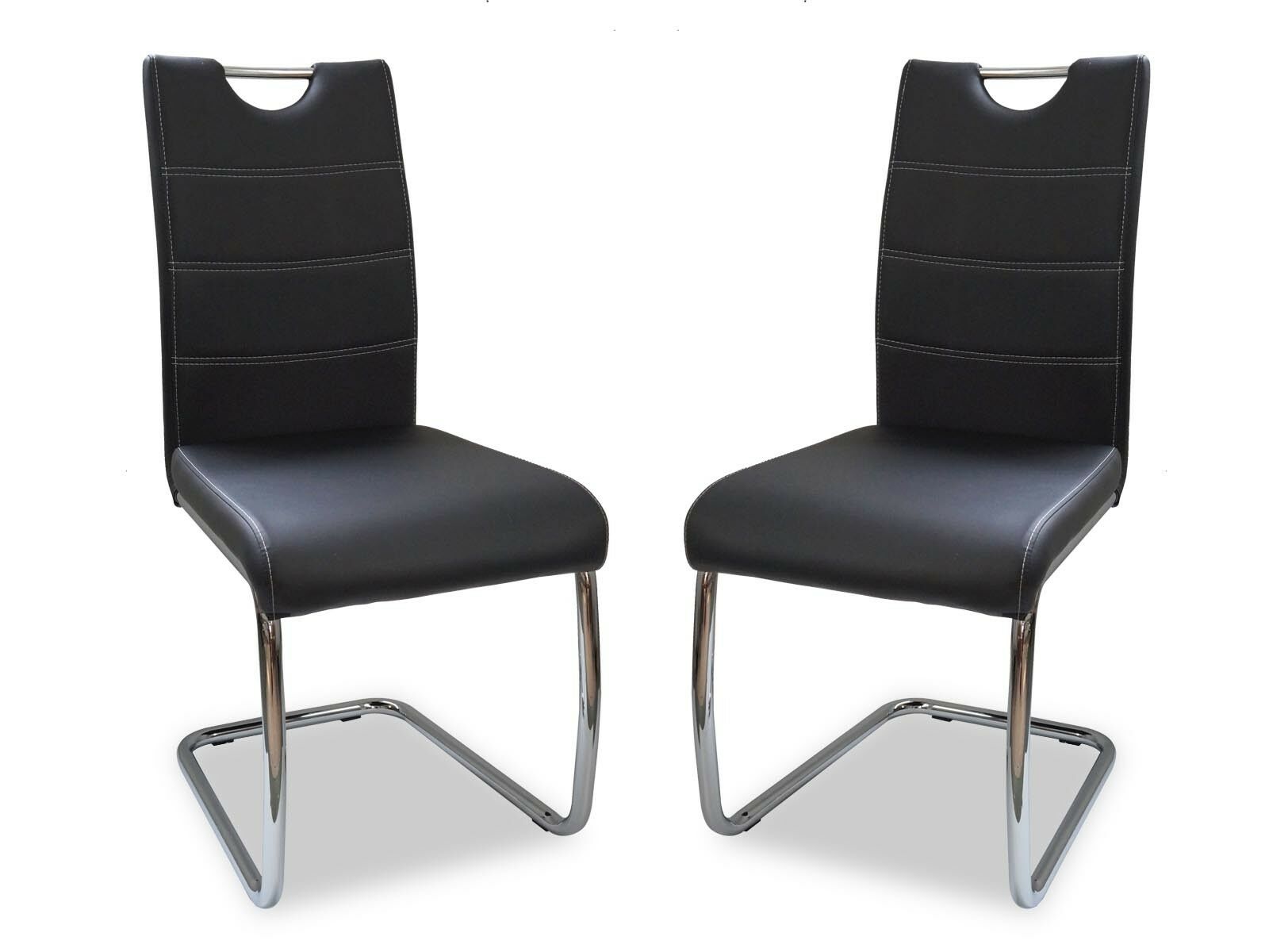 Set van 4 stoelen ELIA PU zwart