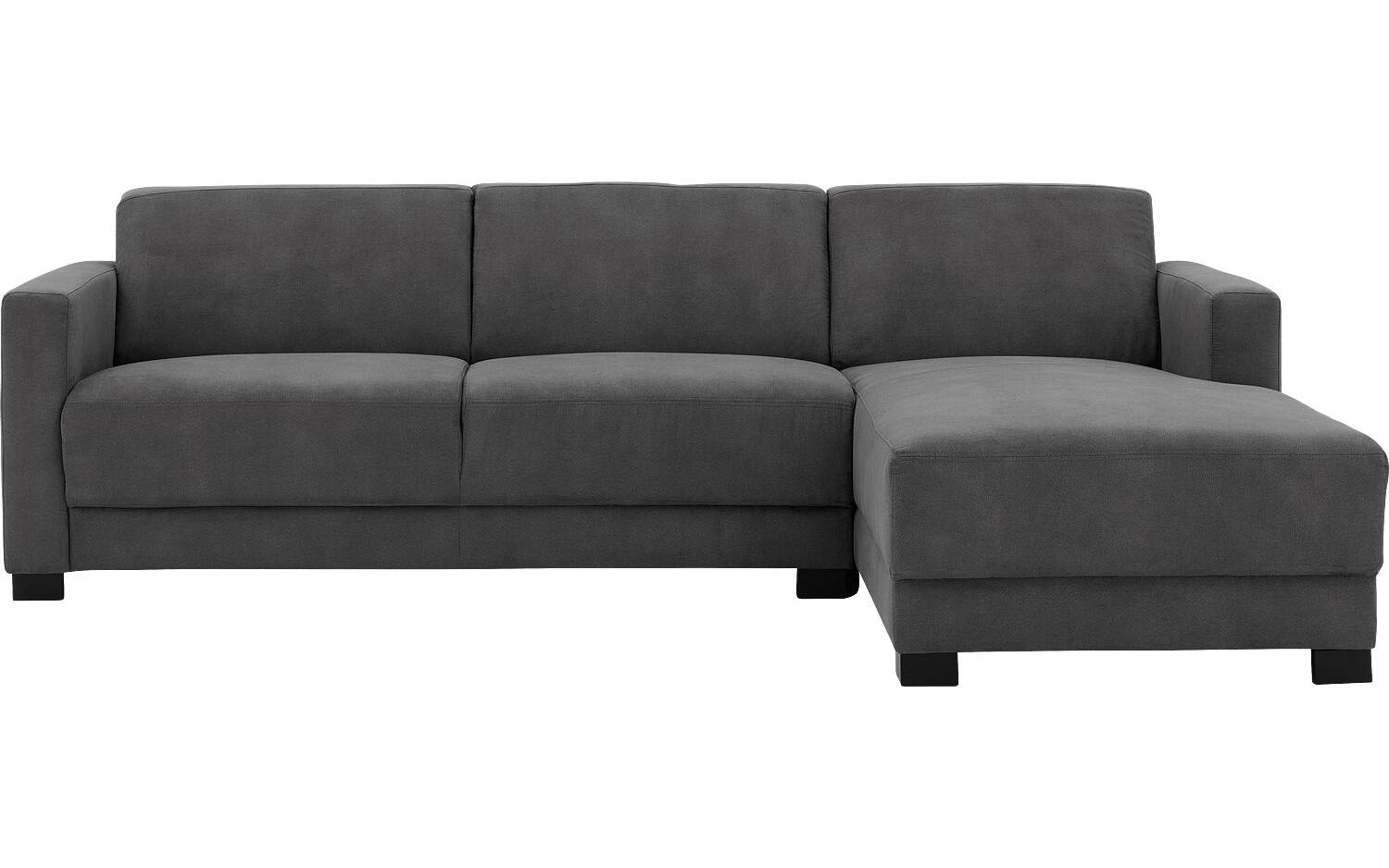 Goossens Zitmeubel My Style antraciet, microvezel, 2,5-zits, stijlvol landelijk met chaise longue rechts