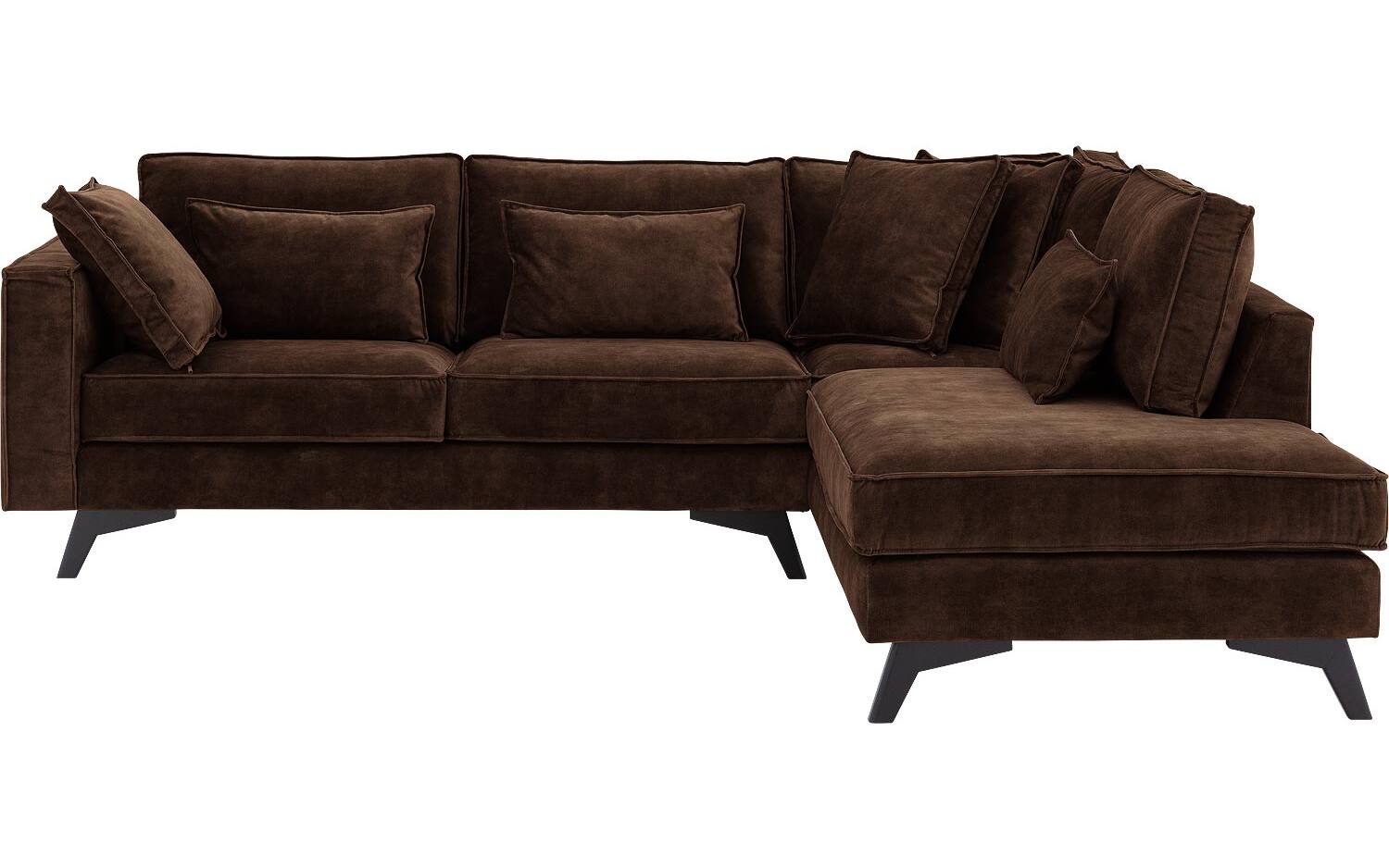 Goossens Bank Chambre bruin, stof, 2,5-zits, elegant chic met ligelement rechts